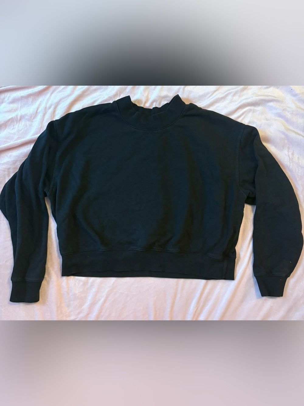 Good American Women's Mock Neck Cropped Sweatshirt